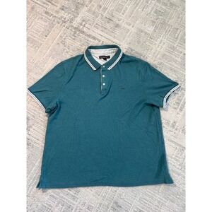 Michael Kors Mens Polo Shirt XL Teal Green Short Sleeve Golf Casual